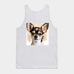 Cute Chihuahua Water Style Portrait Tank Top